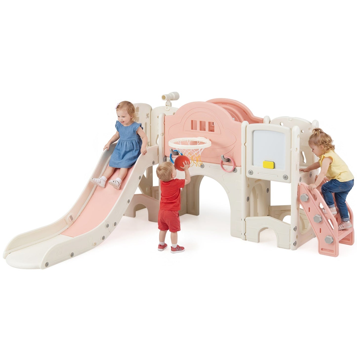 10 in 1 Toddler Slide Set Kids Slide and Climber Playset Indoor Playground