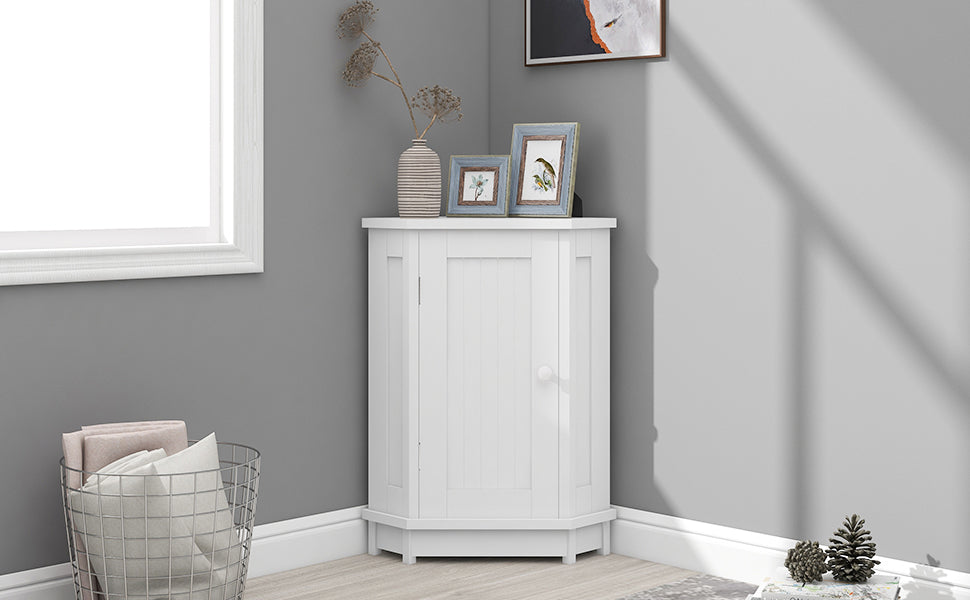 White Bathroom Cabinet Triangle Corner Storage Cabinet