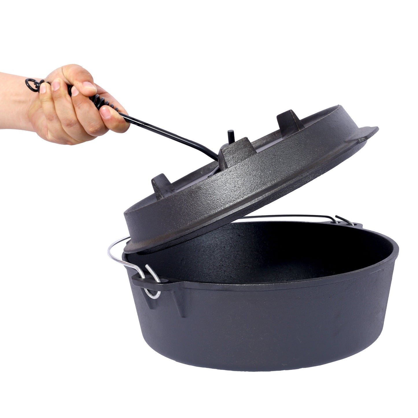 Pre-Seasoned Cast Iron Dutch Oven with Skillet Lid, 6 Quart