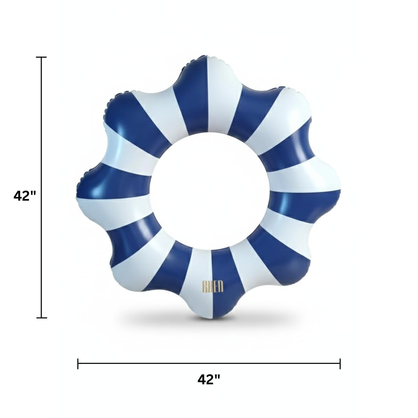 Amalfi Scalloped Inflatable Tube Pool Float Ring - Blue & White