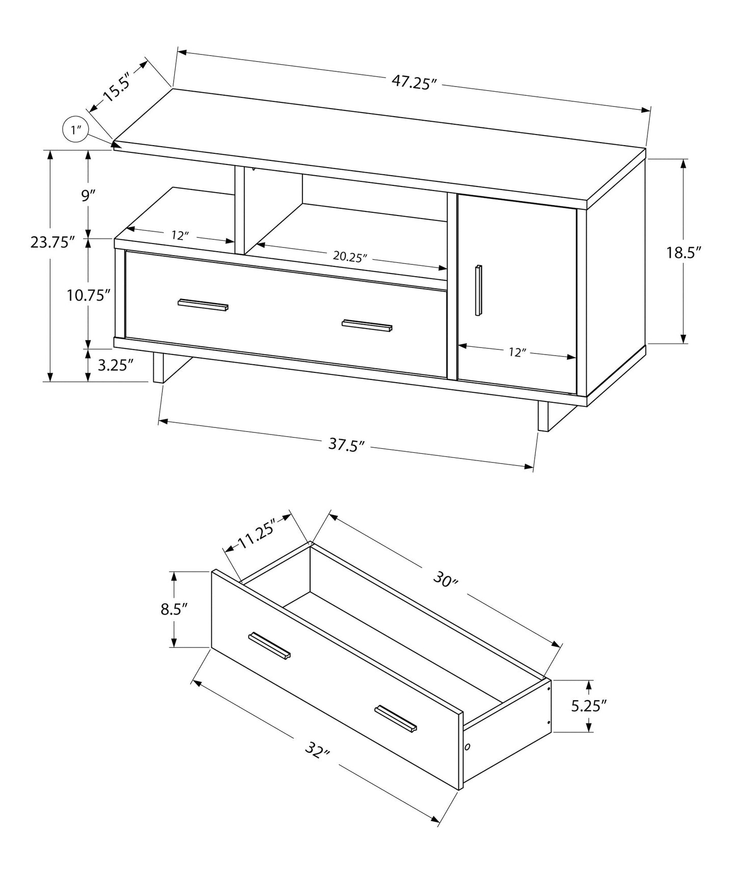 Contemporary 48 Inch TV Stand