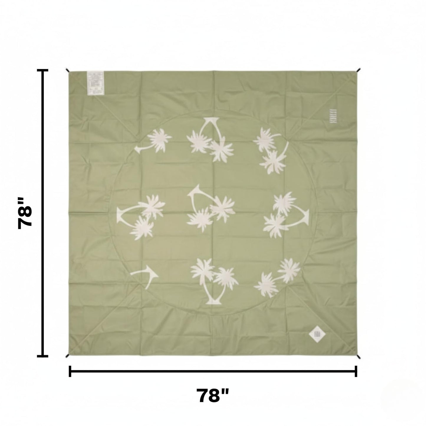 Baby Beach Splash Mat Green, 1 Piece, 78.74 x in Waterproof Polyester Portable Foldable