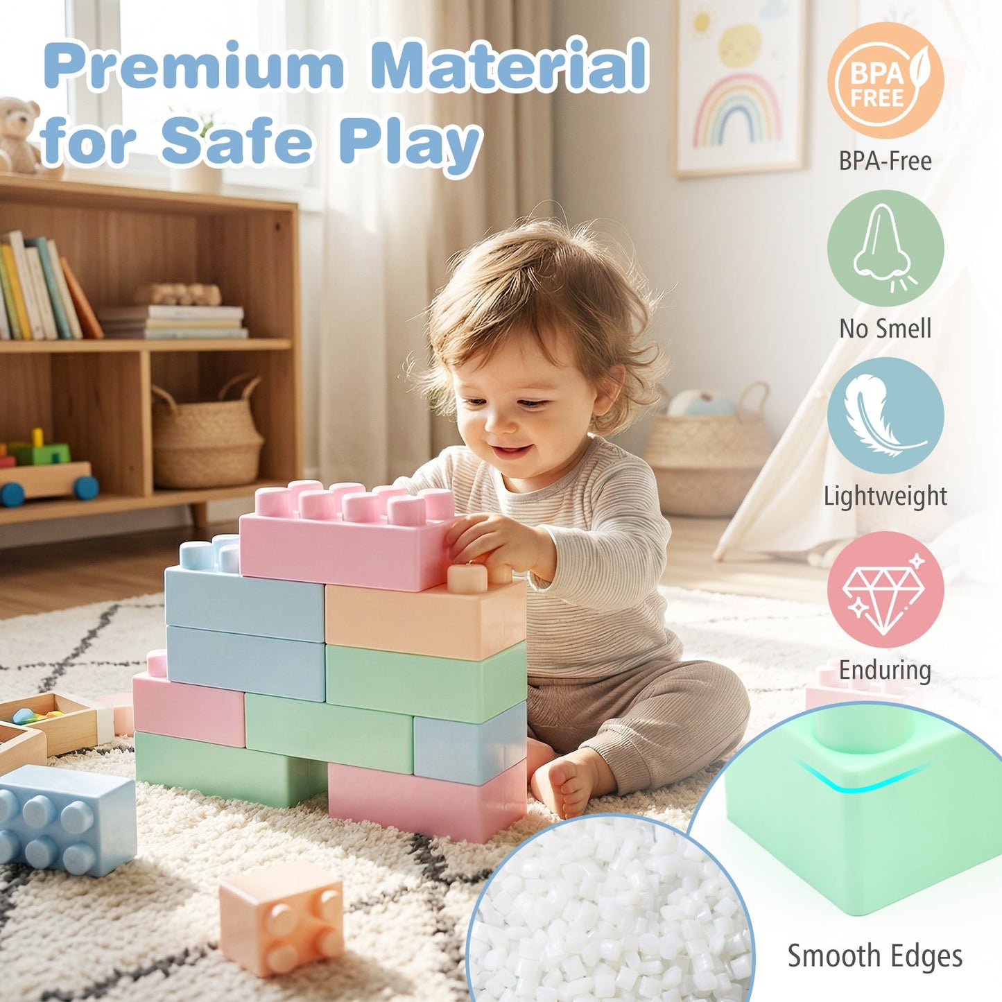 64 pcs Building Blocks for Toddlers Educational Toy