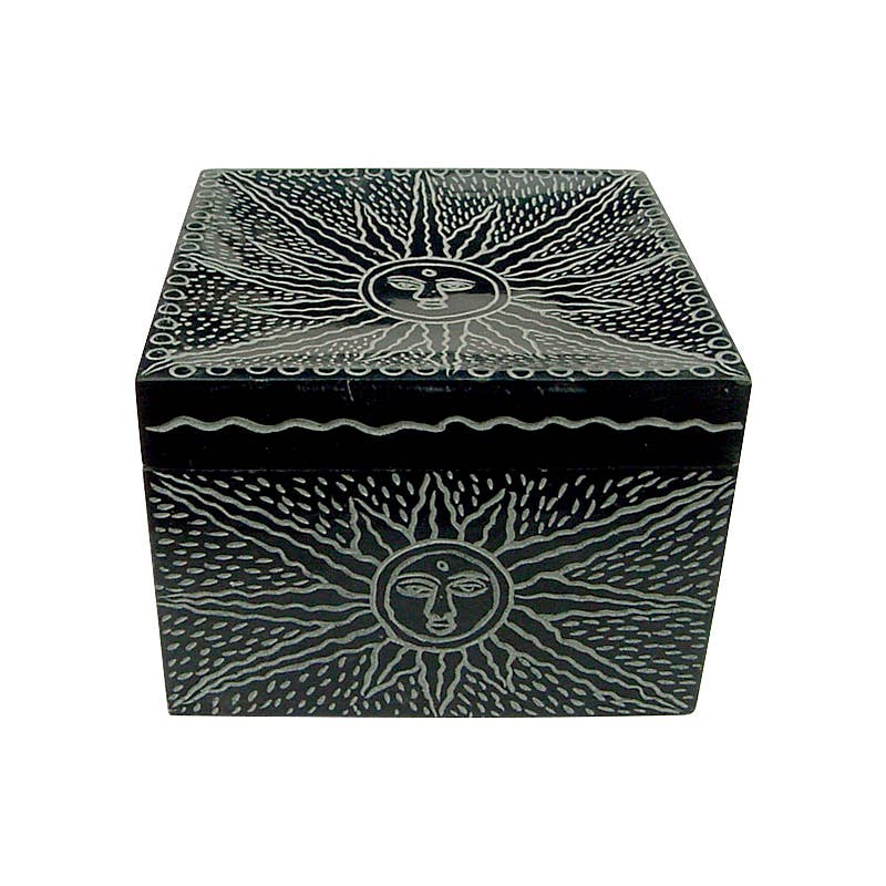 Soapstone Sun Trinket Box