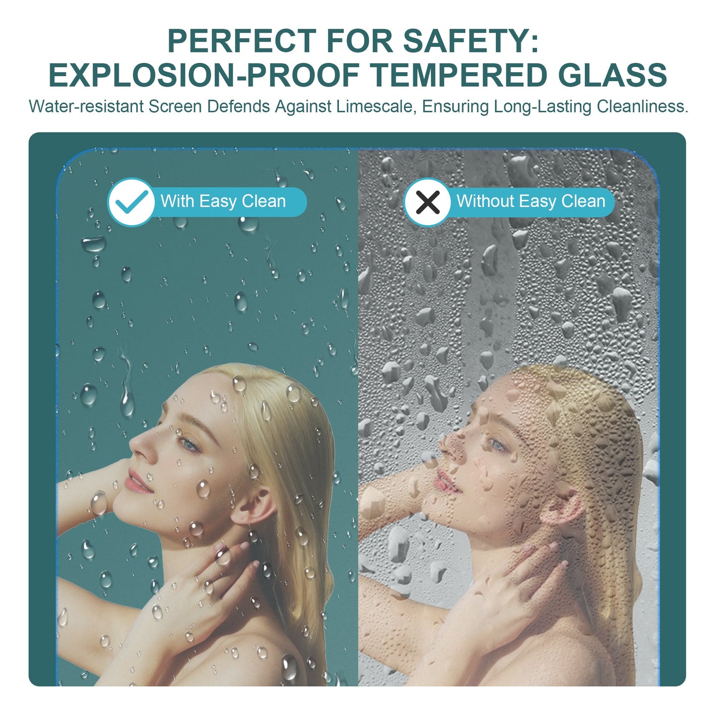 48"W x 76"H Double Sliding Glass Shower Door