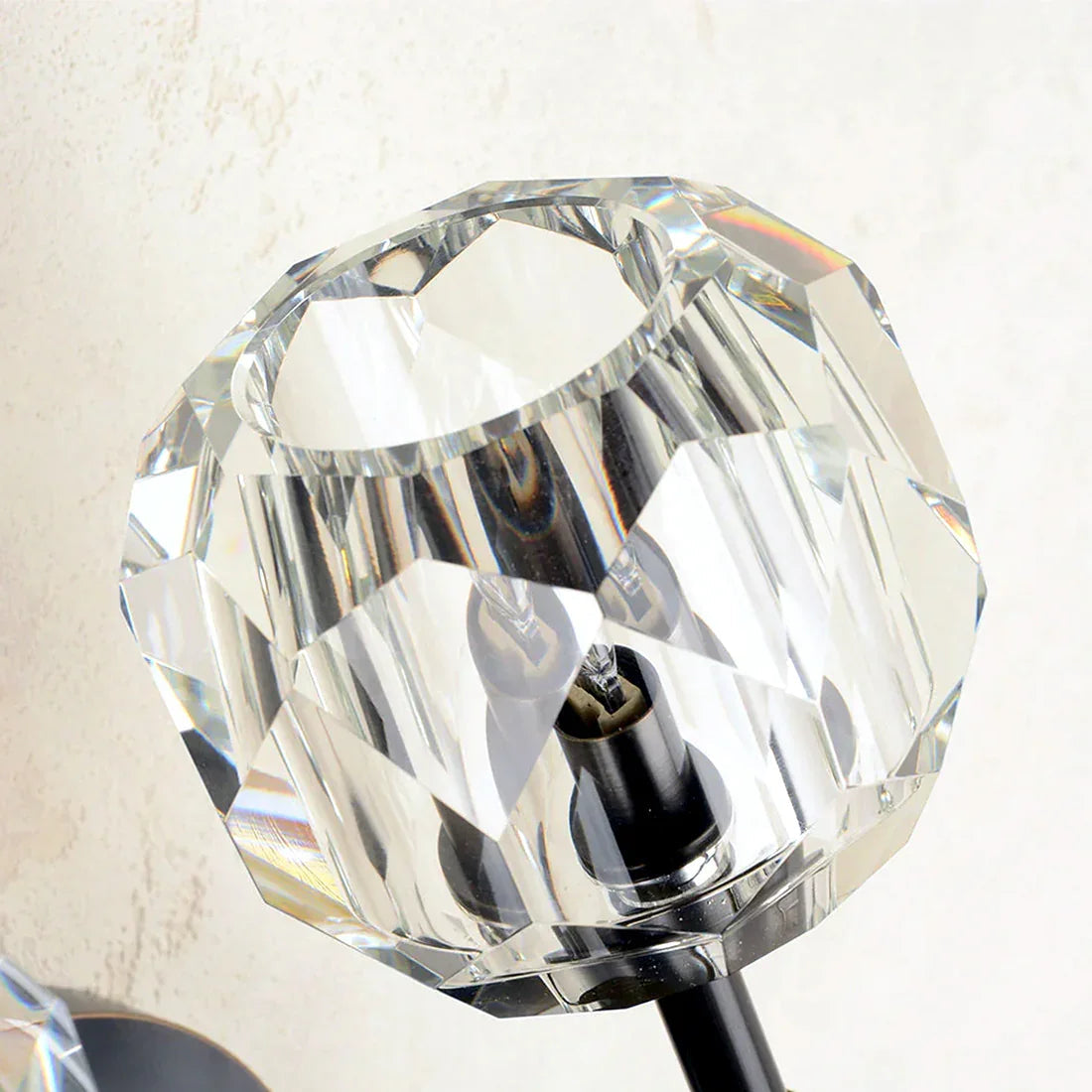 Faceted Crystal Brass Wall Sconce