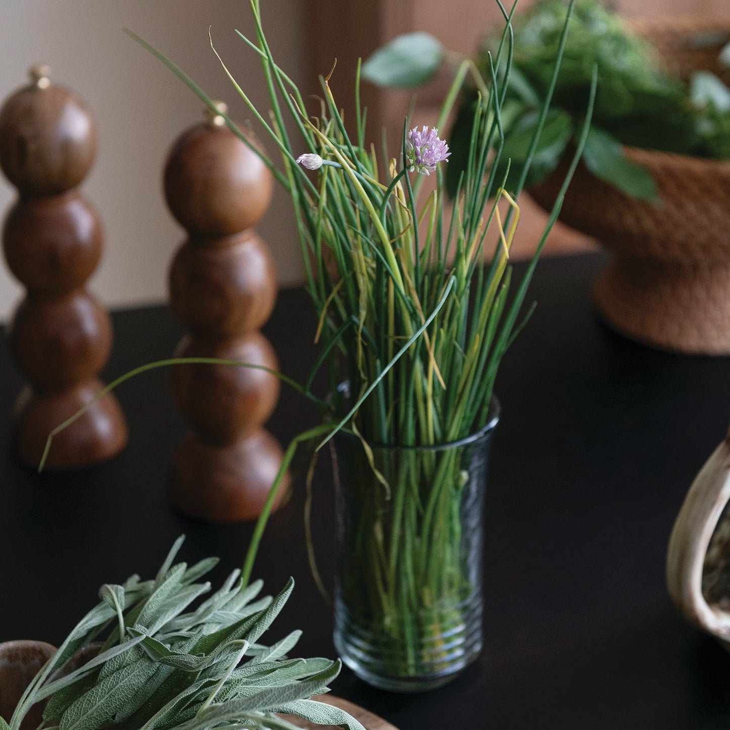 Hand-Blown Ribbed Drinking Glass