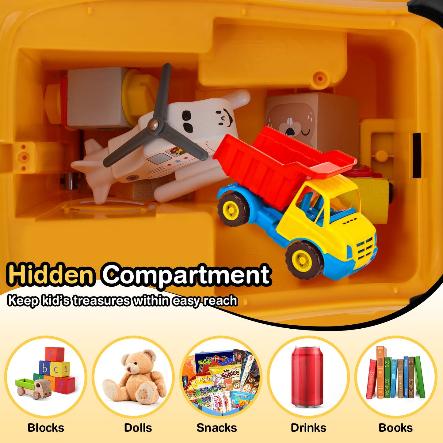 Excavator Digger Toy with Adjustable Bucket-Yellow