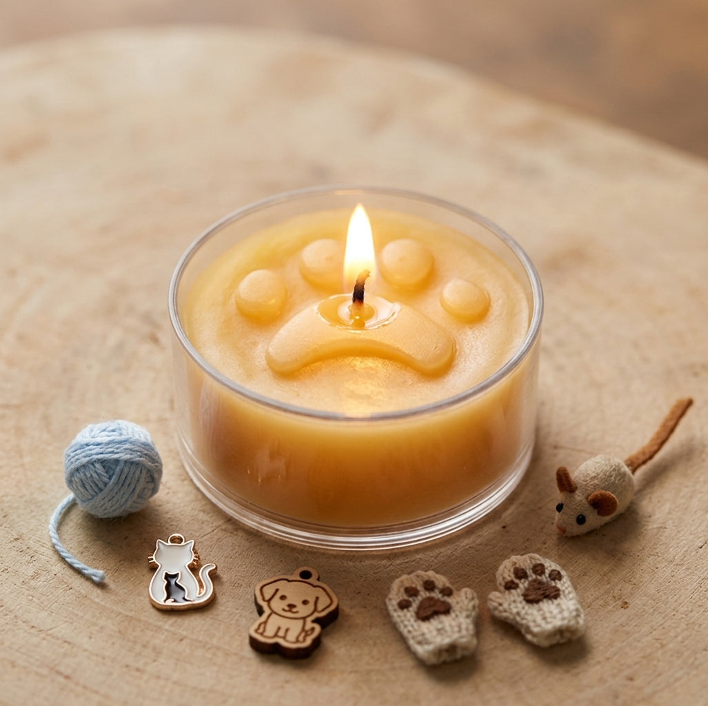 Animal Paw Beeswax Tealight Candles