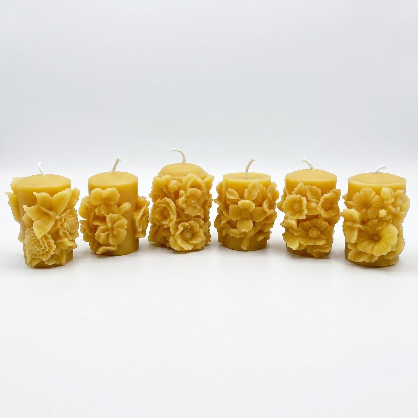Flower Butterfly Set of 6 Beeswax Candles
