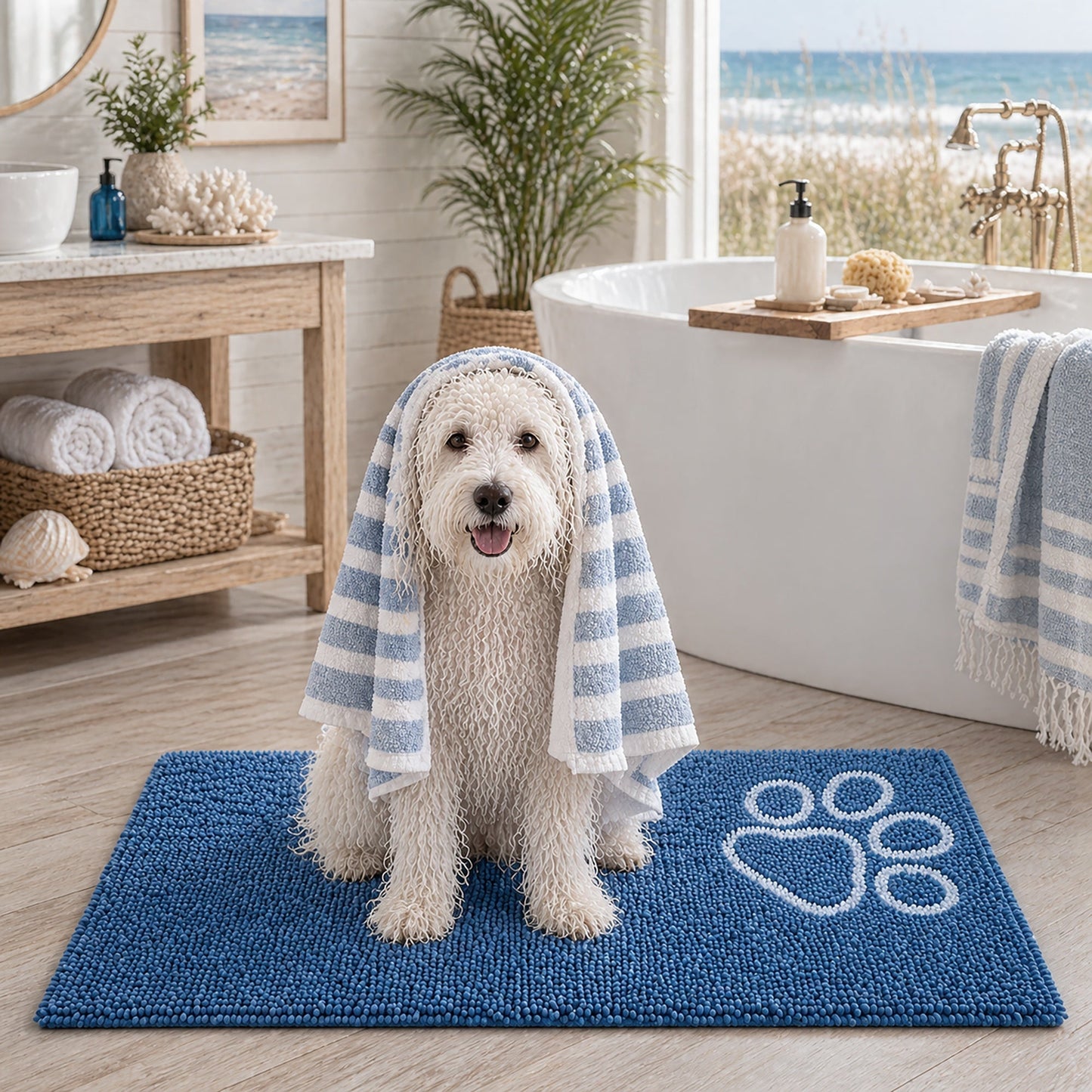 Pet Life ® 'Fuzzy' Quick-Drying Anti-Skid and Machine Washable Dog Mat