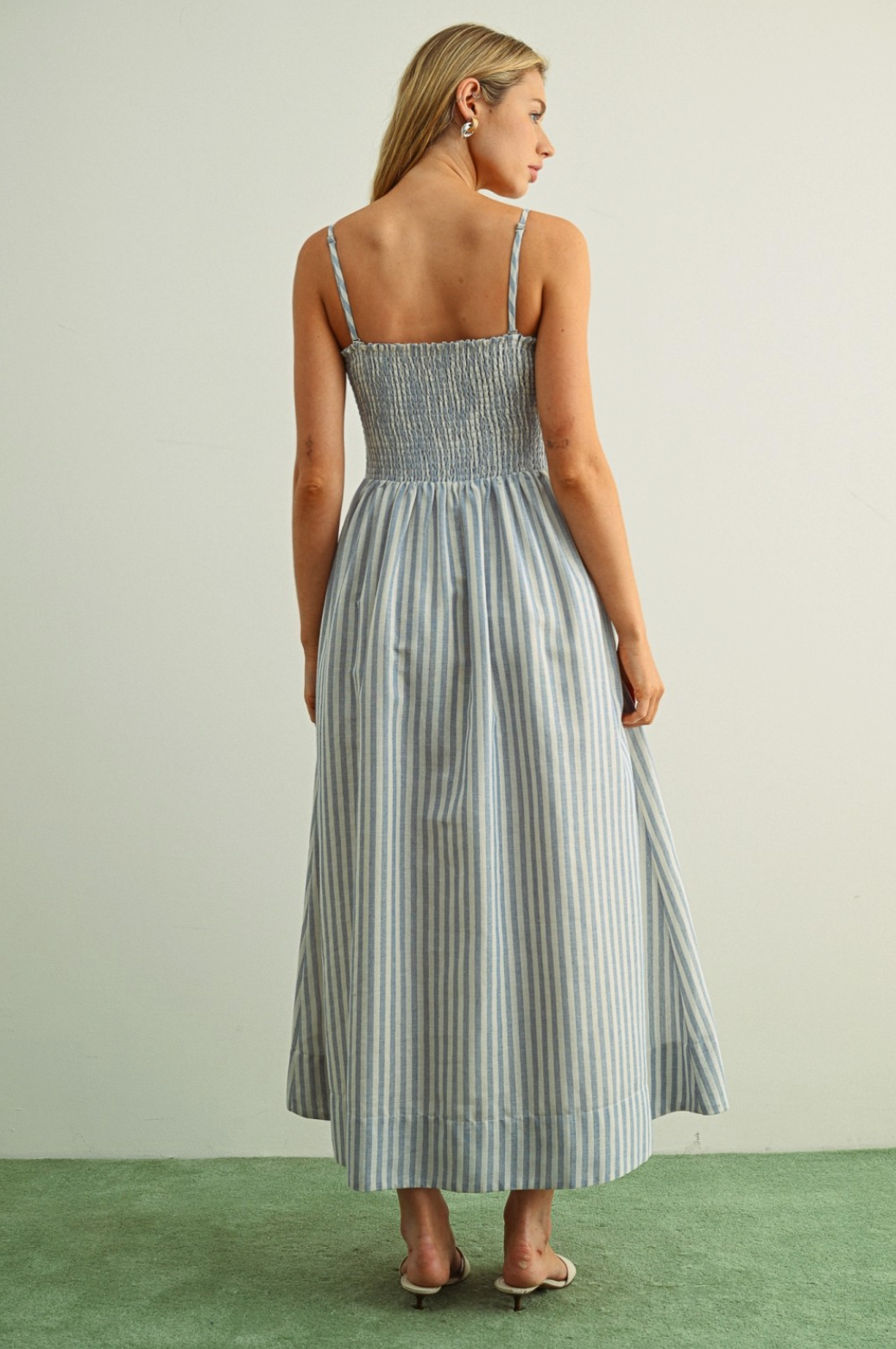 Striped Smocked Maxi Dress