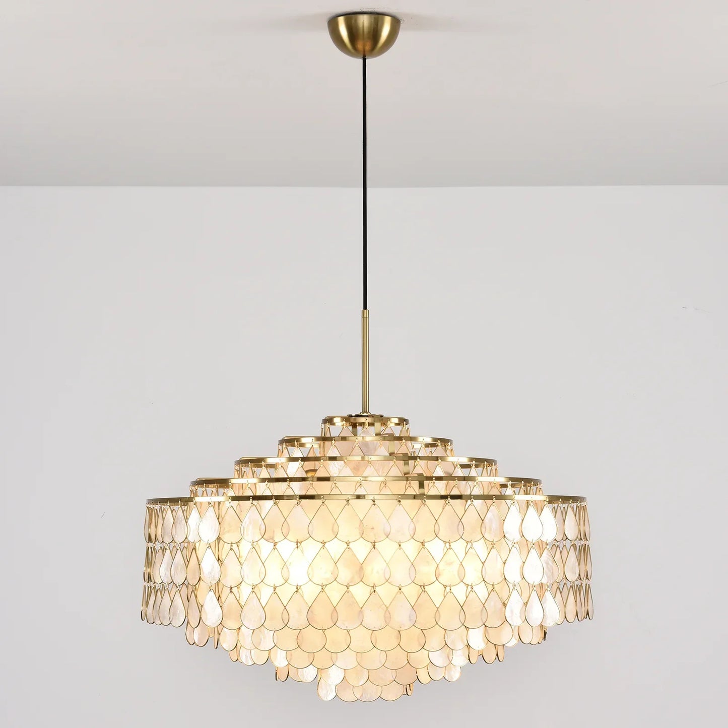 Teardrops Tiered Shell Chandelier