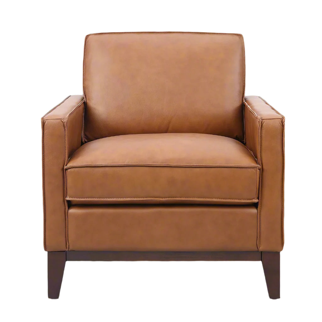 Samhara Top Grain Leather Armchair - Chestnut