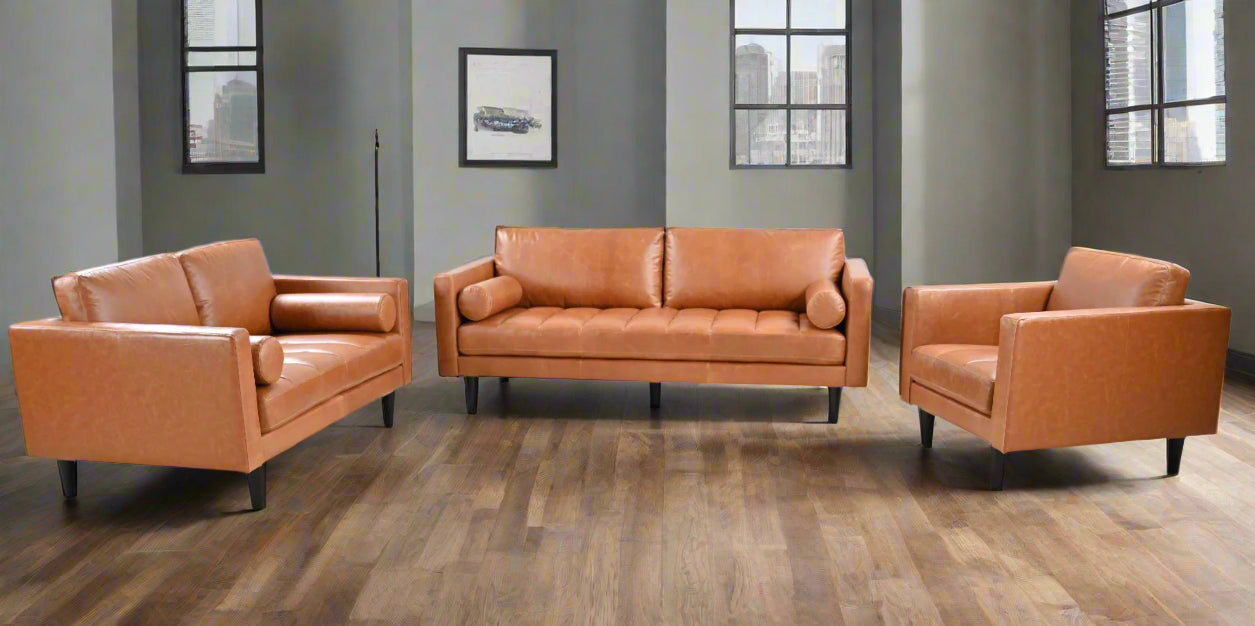 Philippe Top Grain Leather Arm Chair - Tan