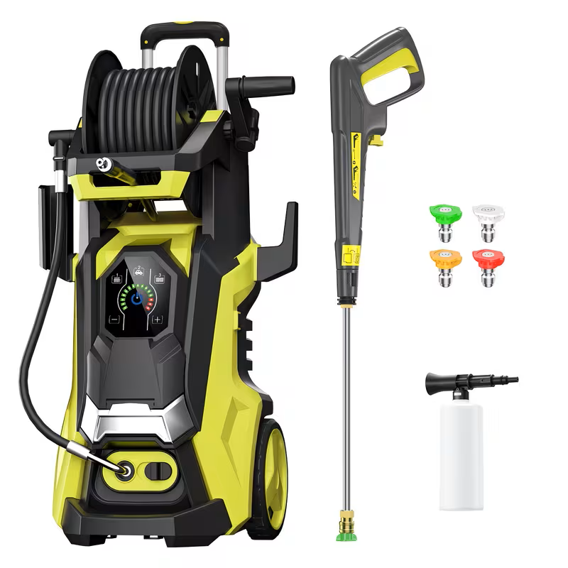 Electric Pressure Washer 4500 PSI 3.2 GPM w/ Foam Cannon Hose Reel