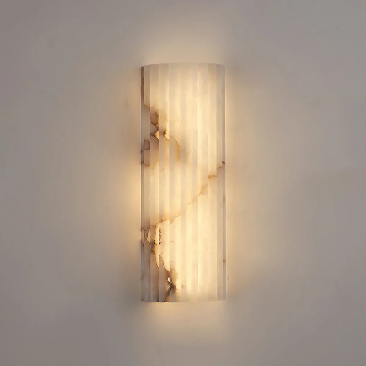 Alabaster Vertical Groove Wall Lamp
