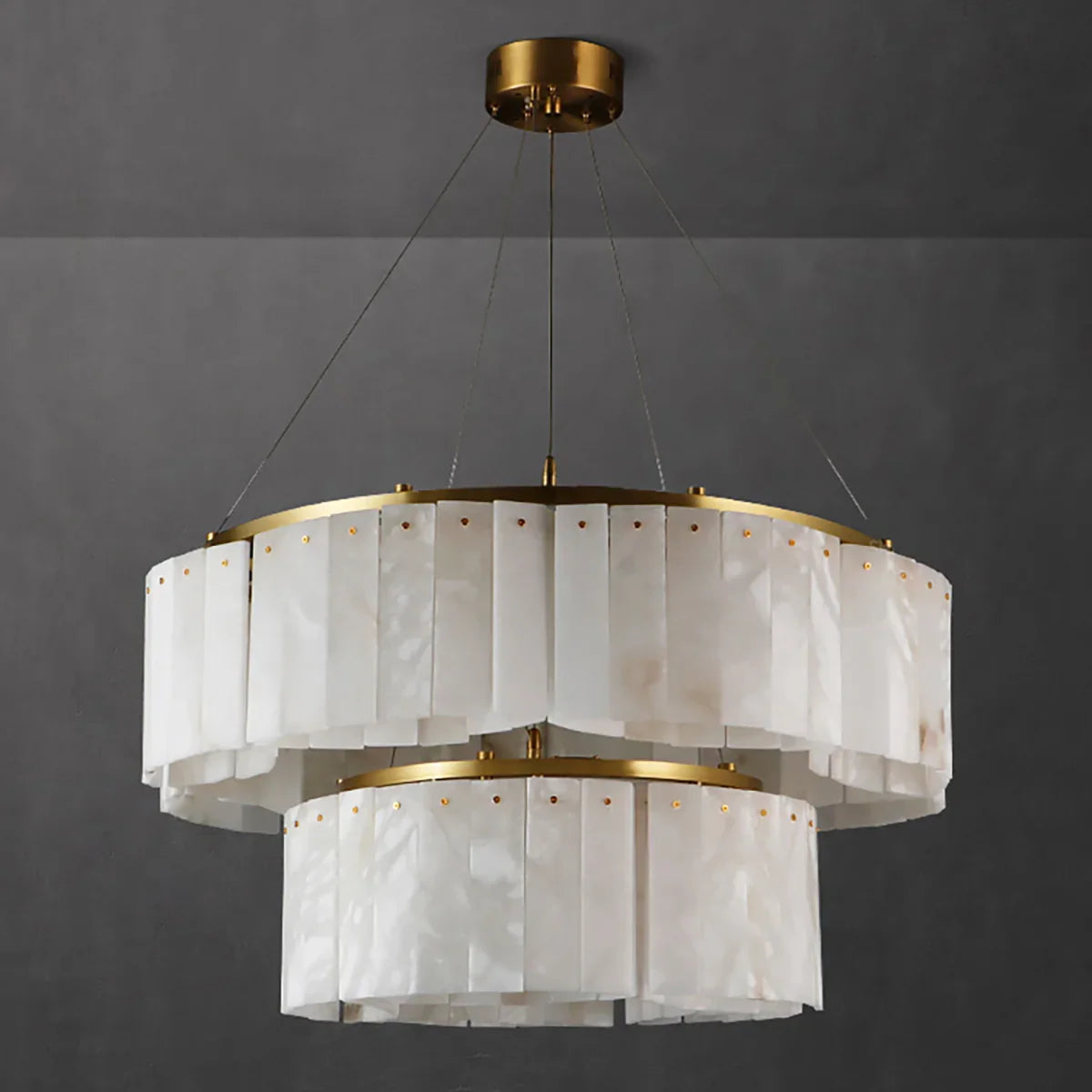 Alabaster Willamette Round Layered Chandelier