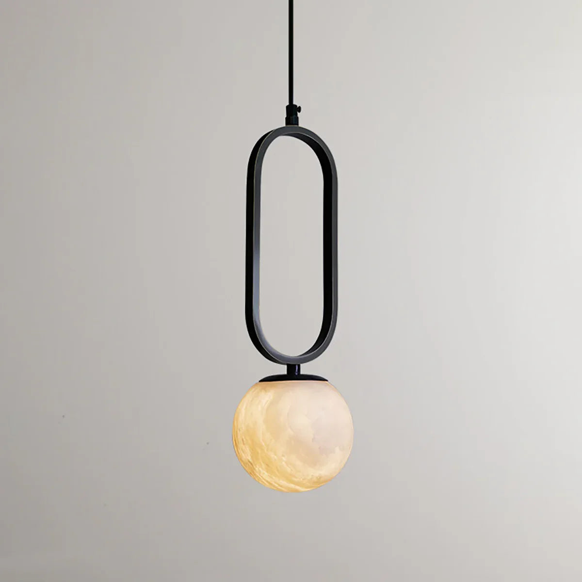 Ball Alabaster Oval Ring Pendant Lamp