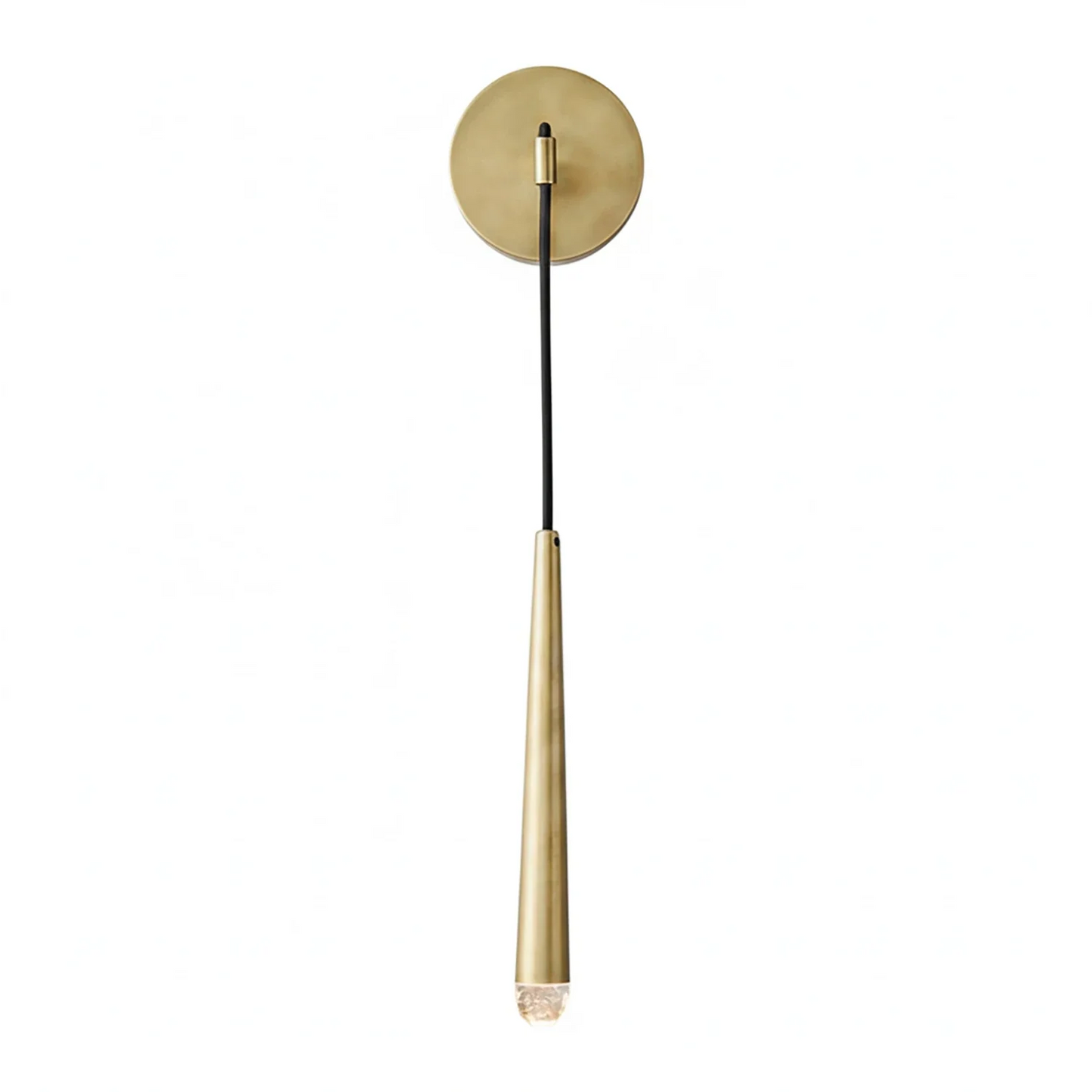 Brass Spinal Tube Crystal Wall Lamp