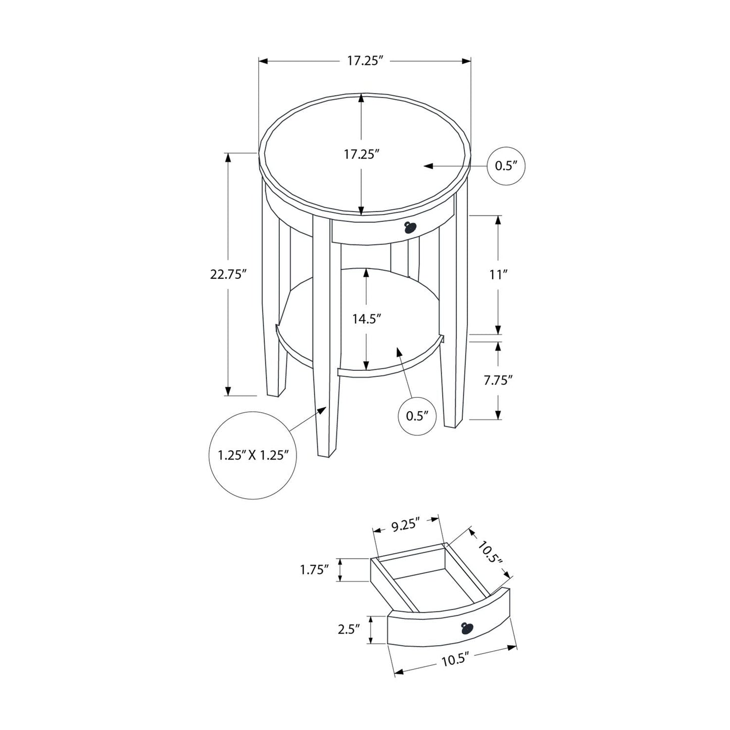 Accent Table, 2 Tier, Transitional - Espresso