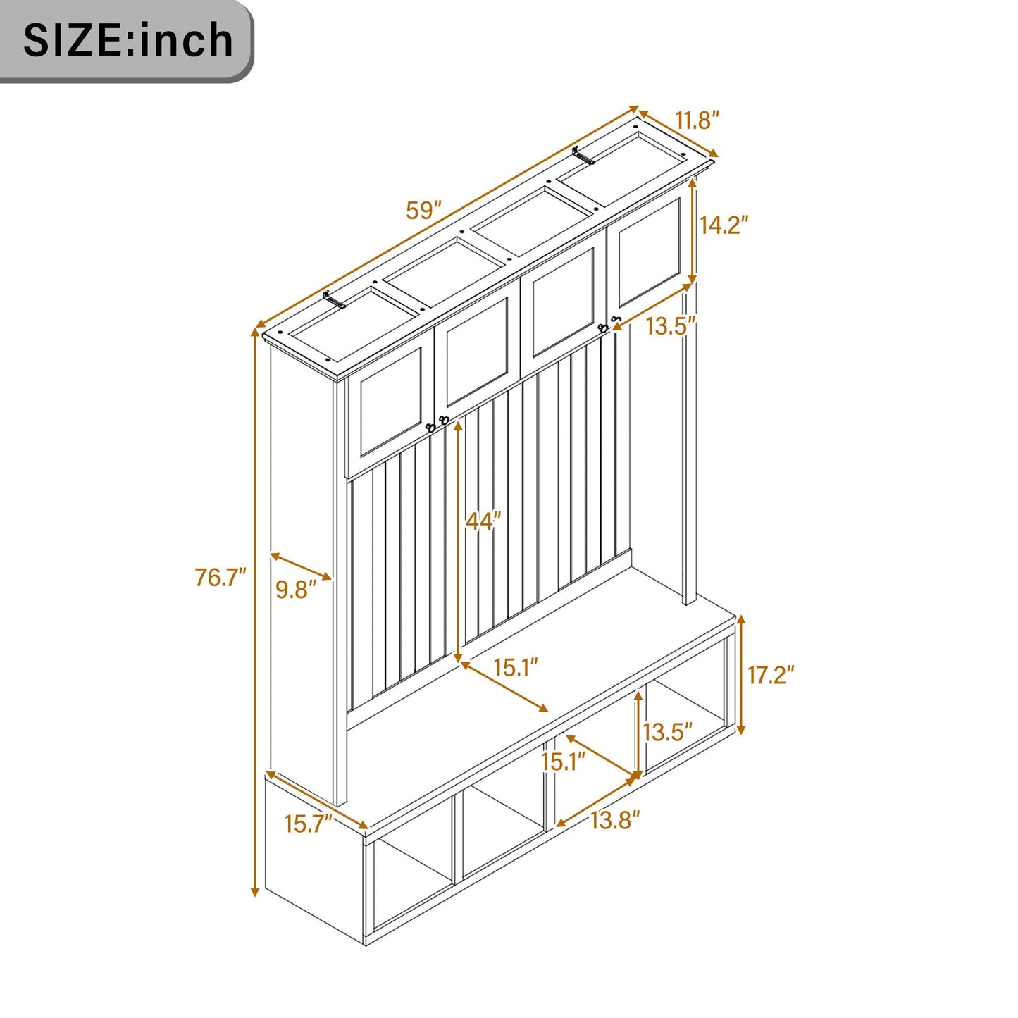 Entryway Hall Tree With Bench And Storage