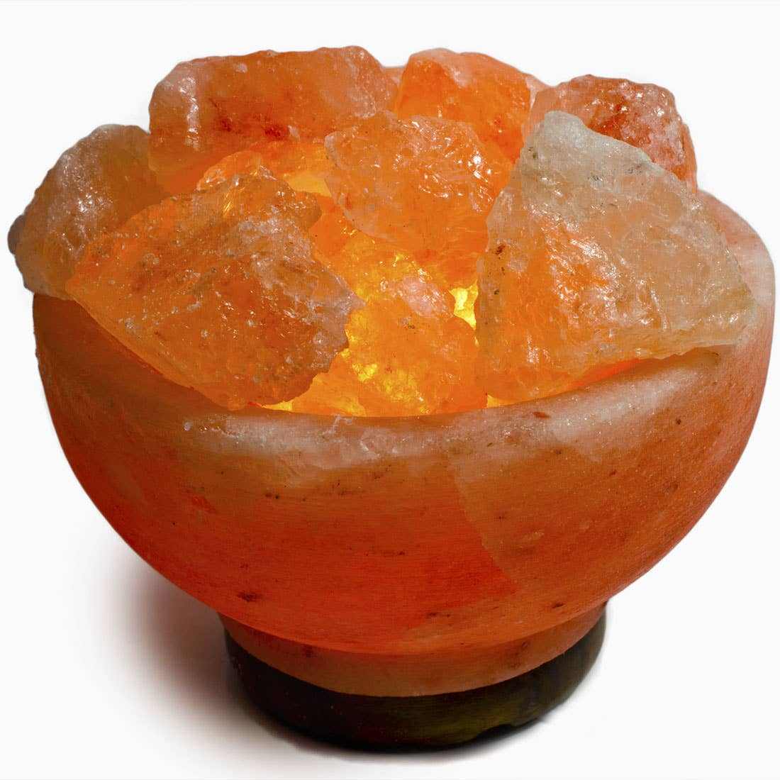 Fire Bowl w/ Chunks Salt Lamp - 7" avg. -Cord, Bulb, Dimmer