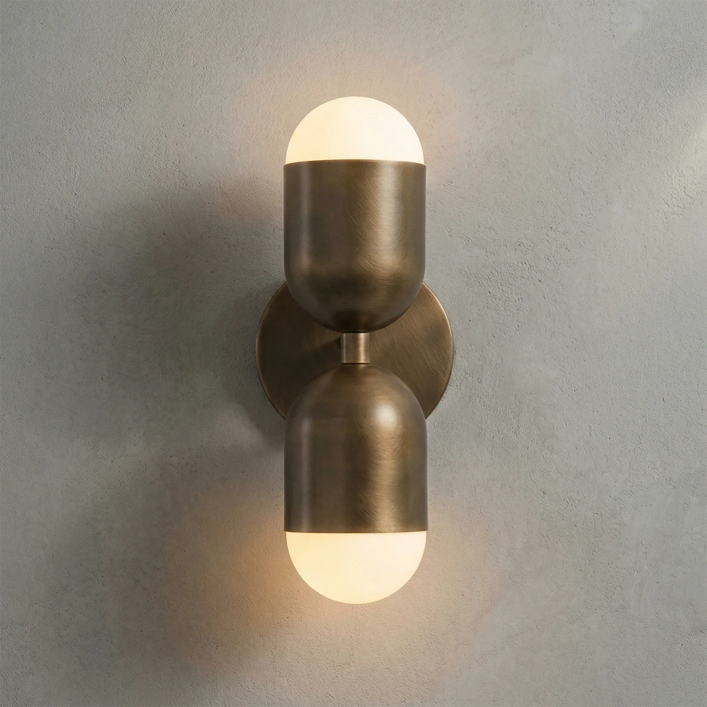 Fixed Down Brass Capsule Wall Sconce