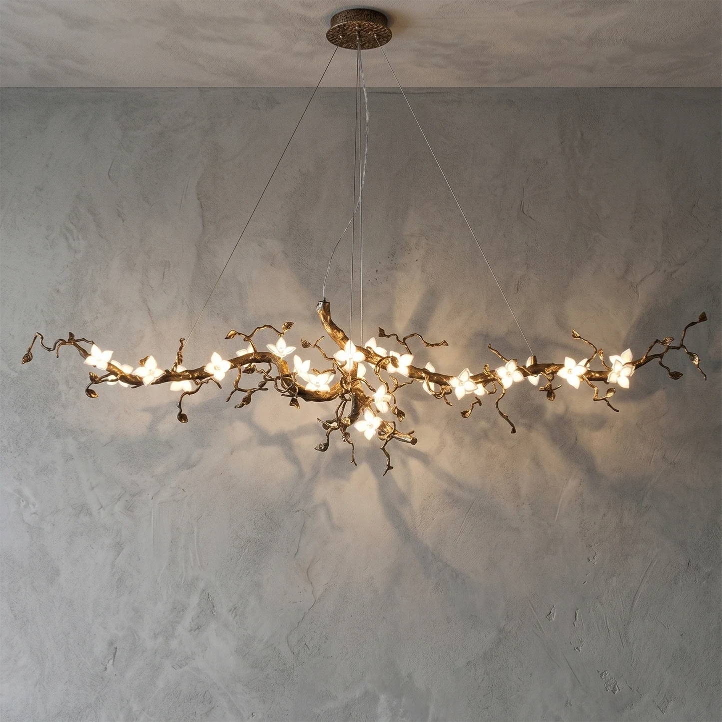 Handcrafted Sculptural Floral Branch Chandelier