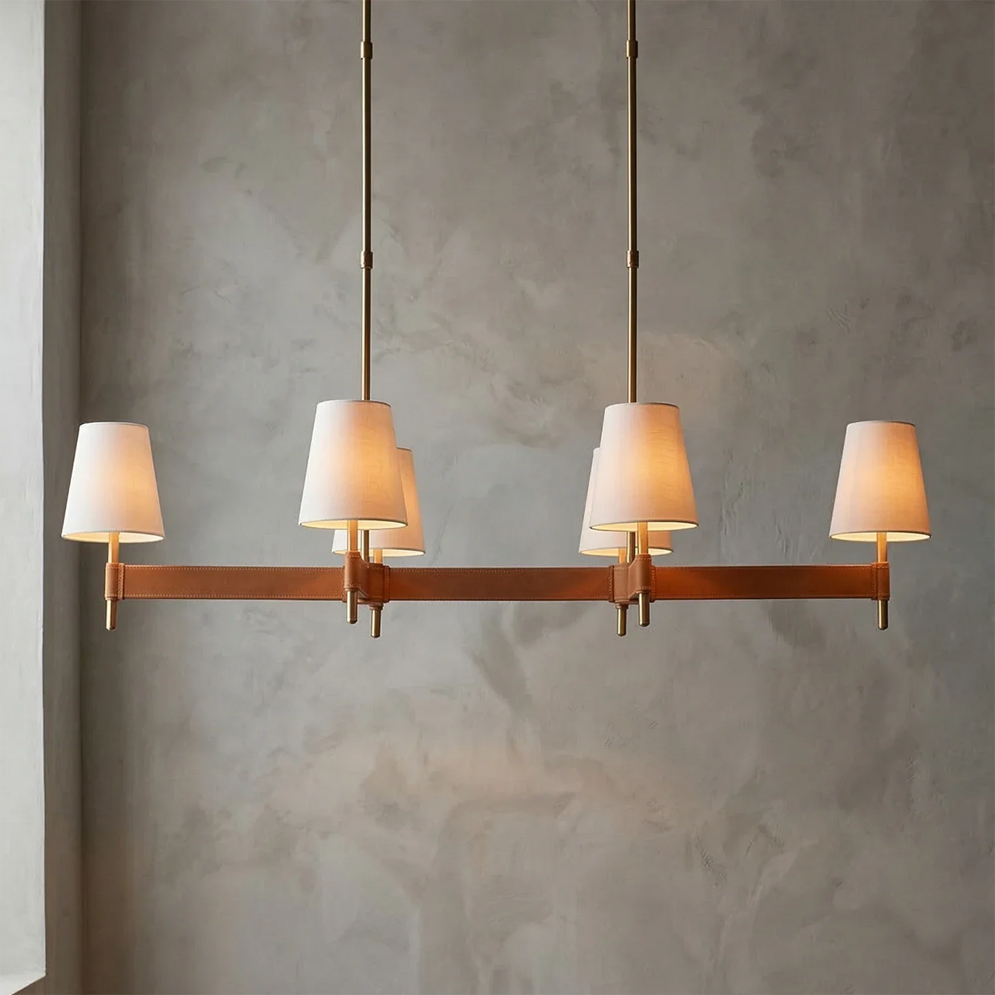 Bramley Leather & Copper Chandelier