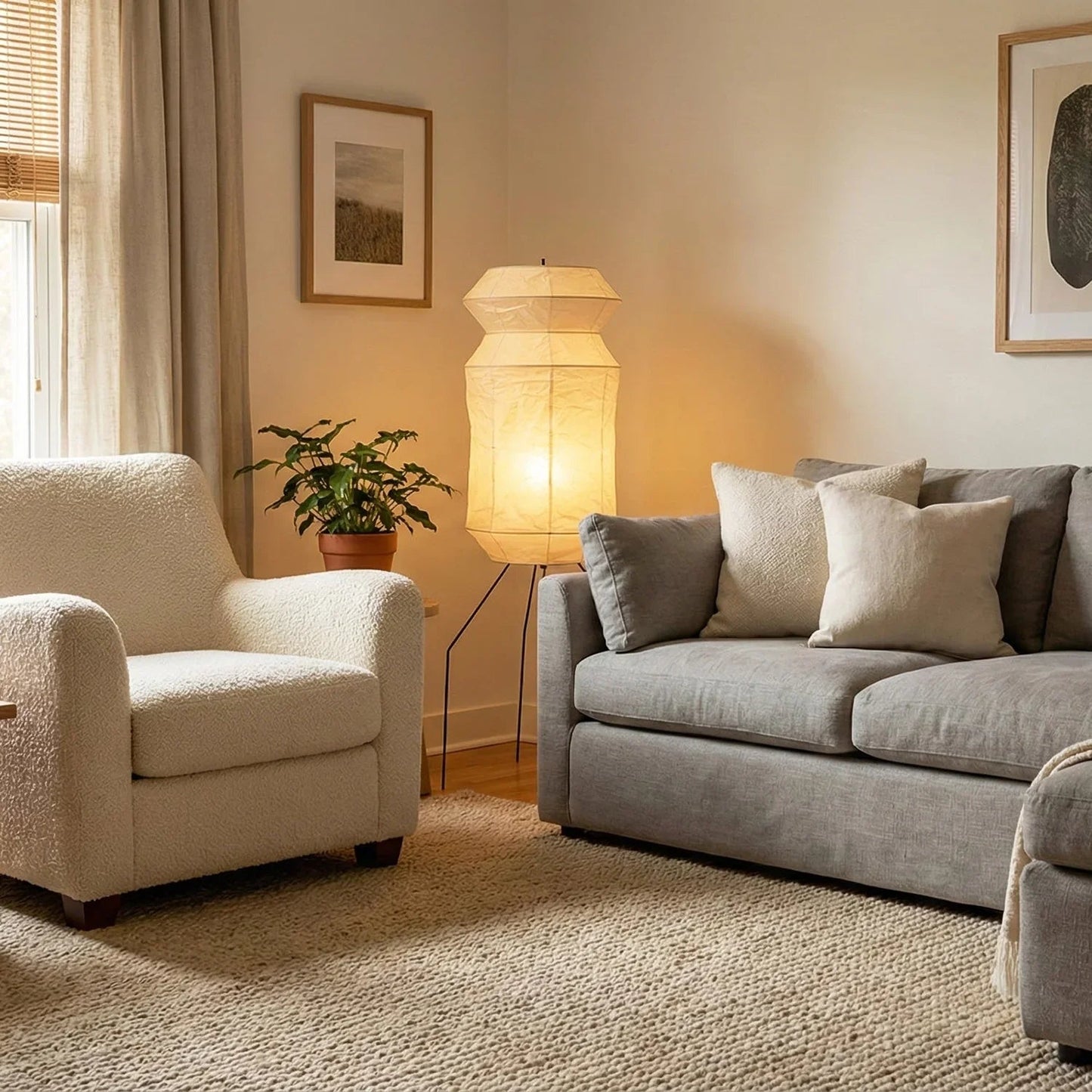 Akari Hourglass UF3-L6 Floor Lamp