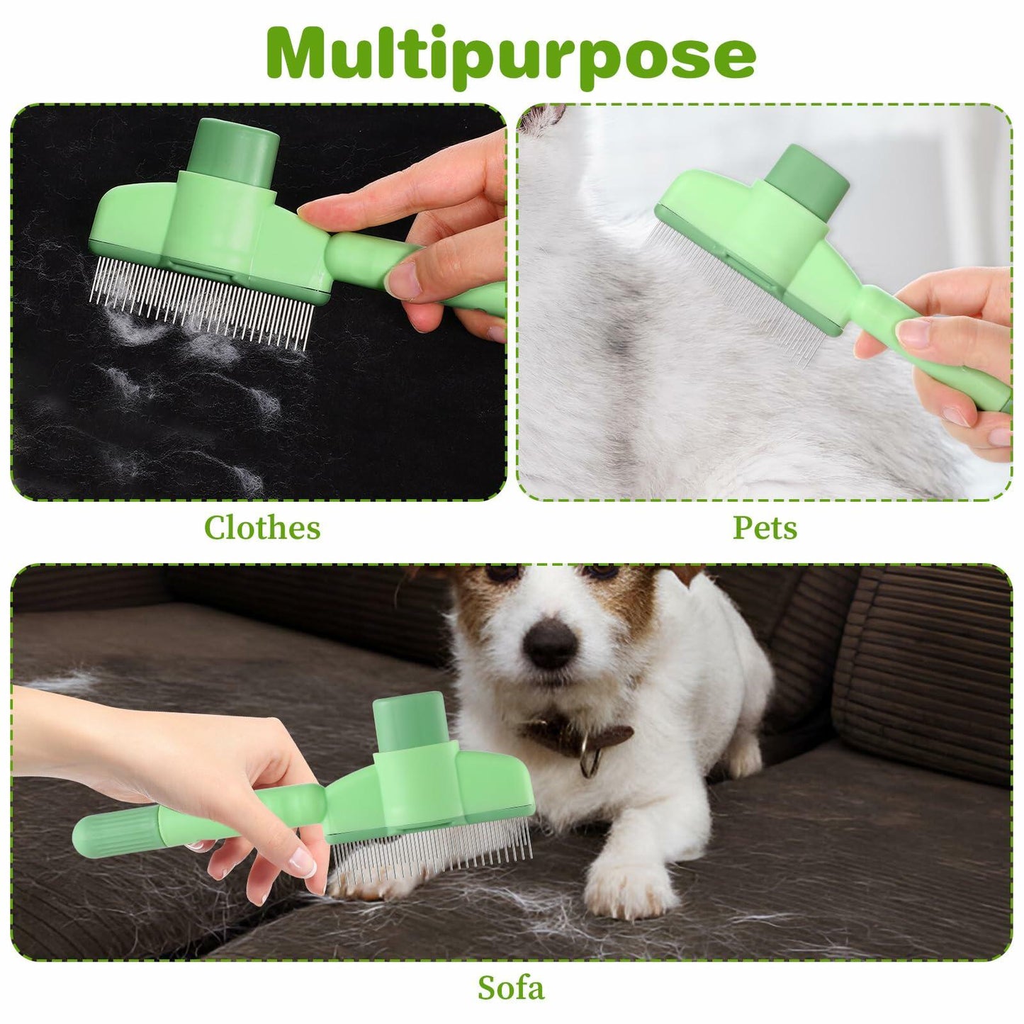 LIQWEI 2Pcs Flea Comb Cat Dog Hair Removal Brush Grooming Short Long Hair