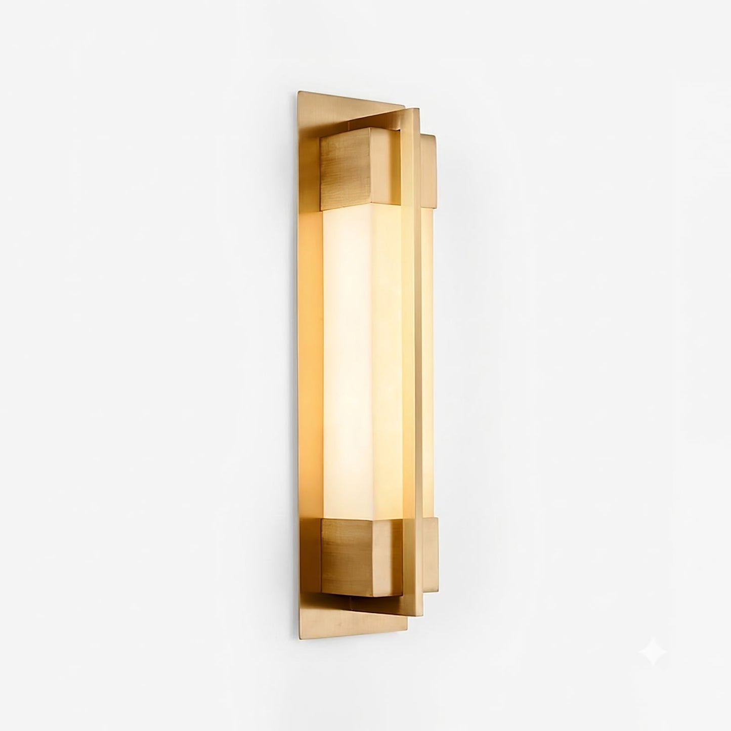 Rectangular Brass Resin LED Wall Lamp