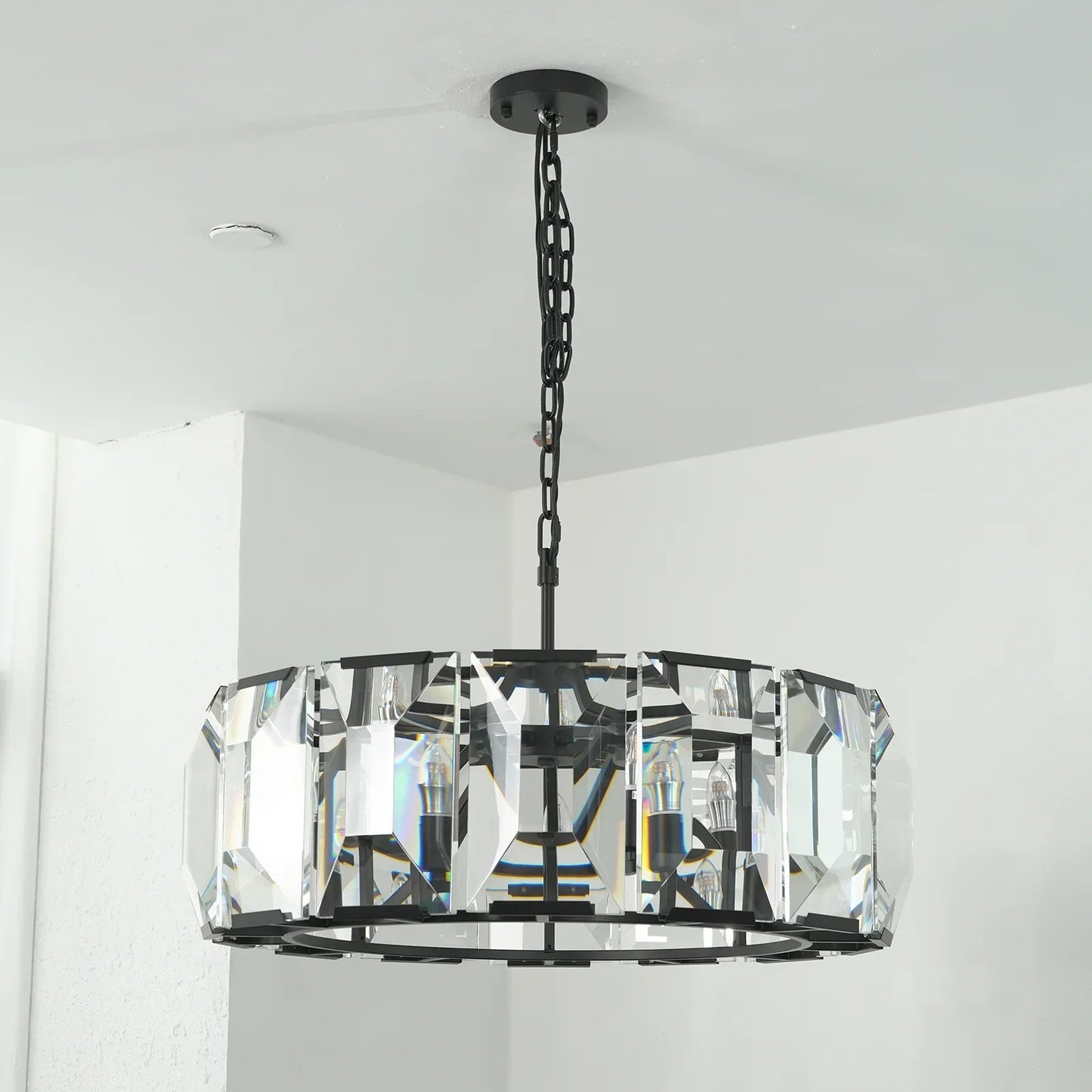 Round Crystal Calcite Chandelier