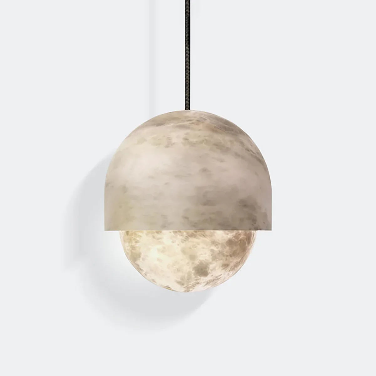 Semicircular Lunar Alabaster Pendant Light