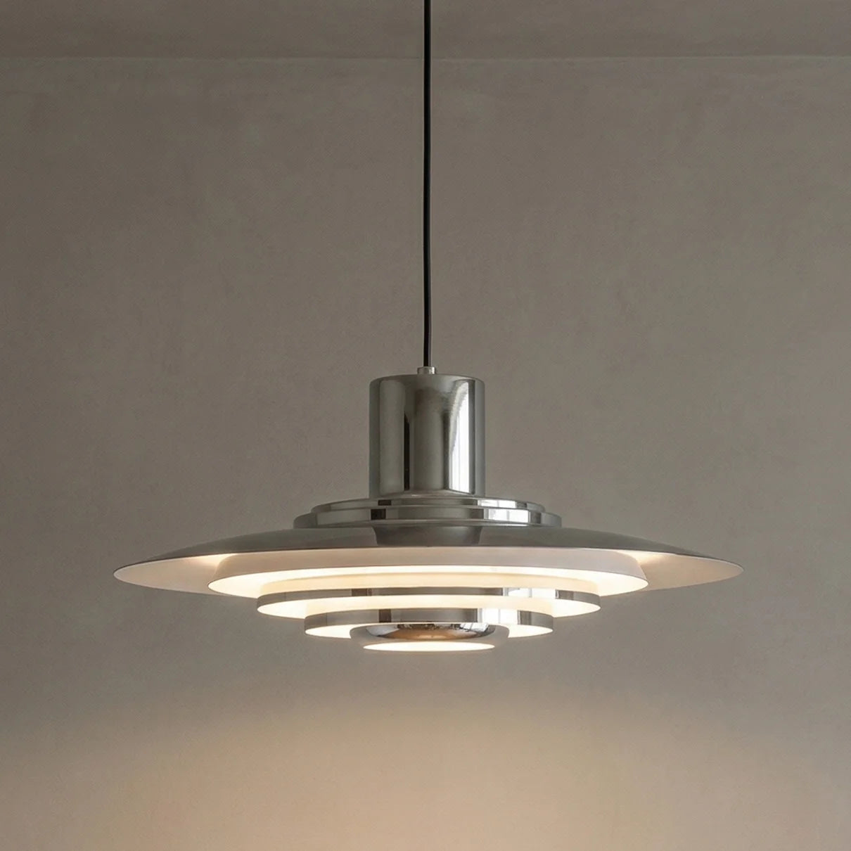 Tiered Dish-Shaped Disc Pendant Light