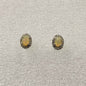 Sterling Silver Halo Oval Ethiopian Opal Post Earrings