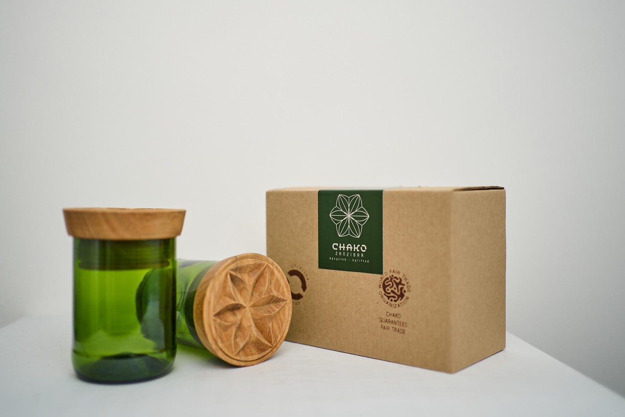 Hiliki Jar - Dark Green - Large (set of 2)