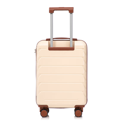 14'/20' 2-Piece Beige ABS Spinner Wheel Luggage Set
