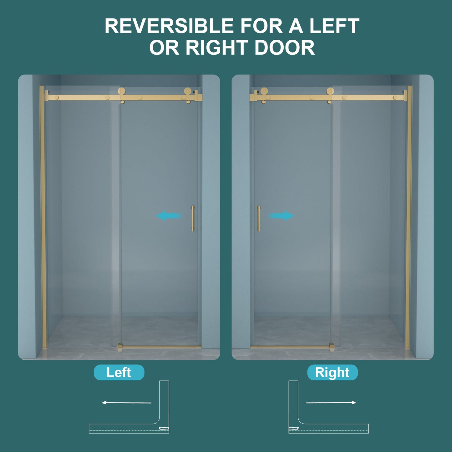 48"W x 76"H Single-Slide Shower Door