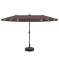 Ainfox 13ft Large Patio Umbrella with Solar Lights, Market Heavy Duty Umbrellas with Base