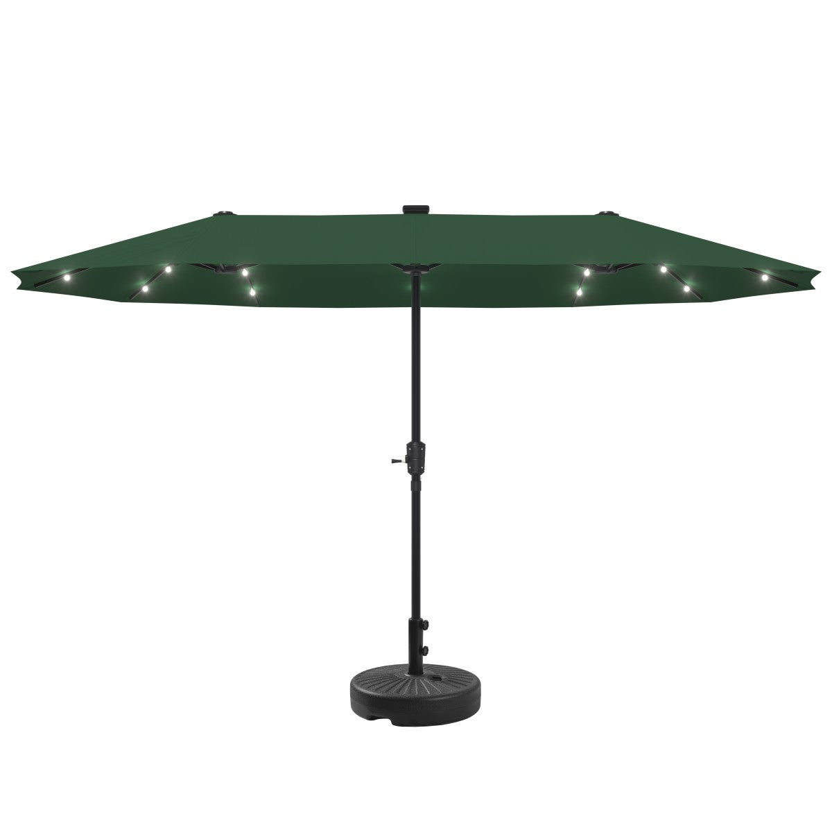 Ainfox 13ft Large Patio Umbrella with Solar Lights, Market Heavy Duty Umbrellas with Base