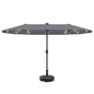 Ainfox 13ft Large Patio Umbrella with Solar Lights, Market Heavy Duty Umbrellas with Base