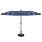Ainfox 13ft Large Patio Umbrella with Solar Lights, Market Heavy Duty Umbrellas with Base