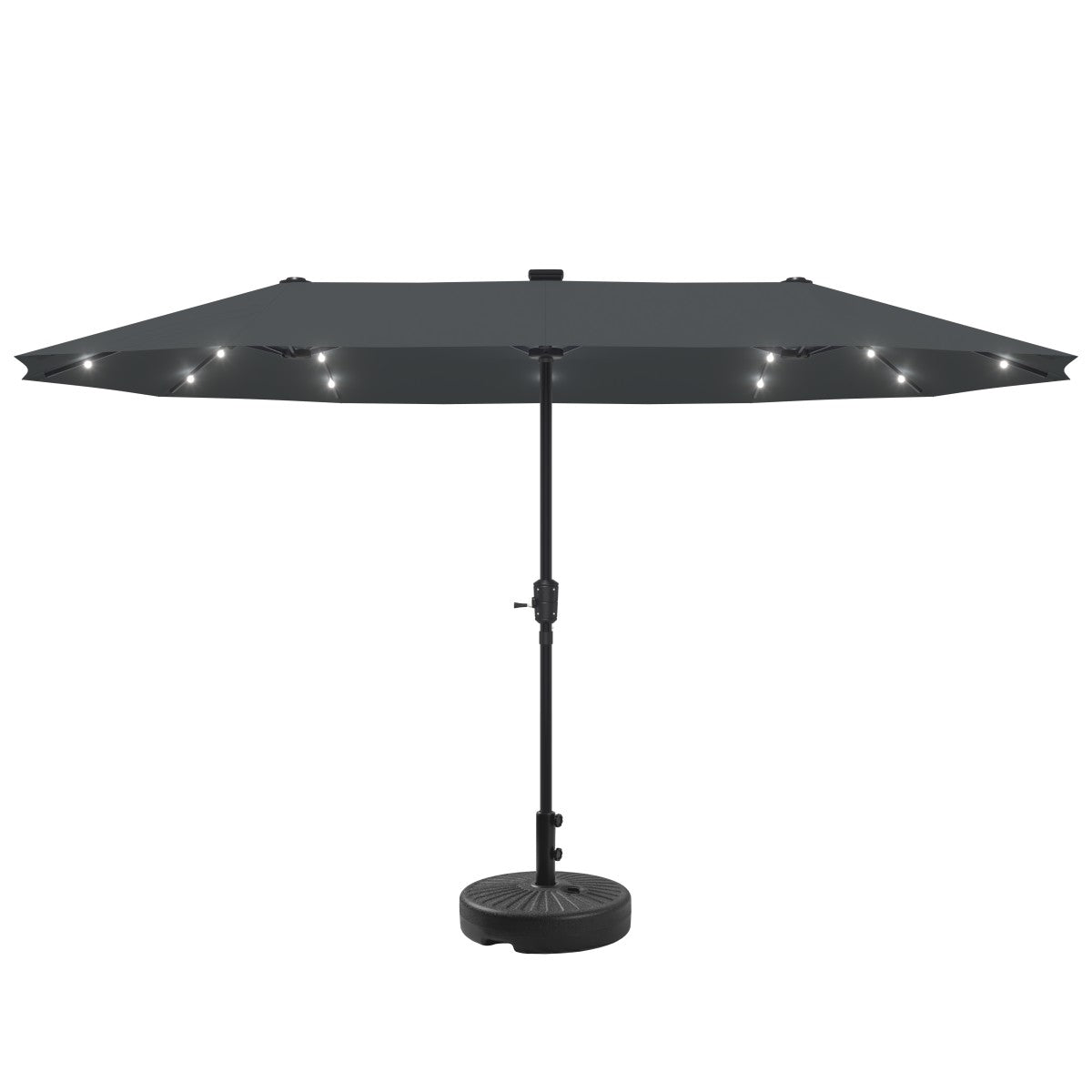 Ainfox 13ft Large Patio Umbrella with Solar Lights, Market Heavy Duty Umbrellas with Base
