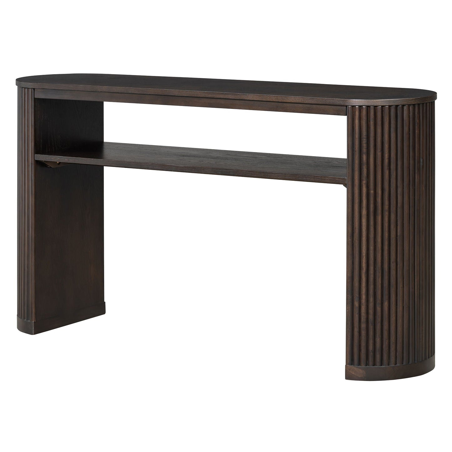 Console Table With Fluted Legs, Open Shelf