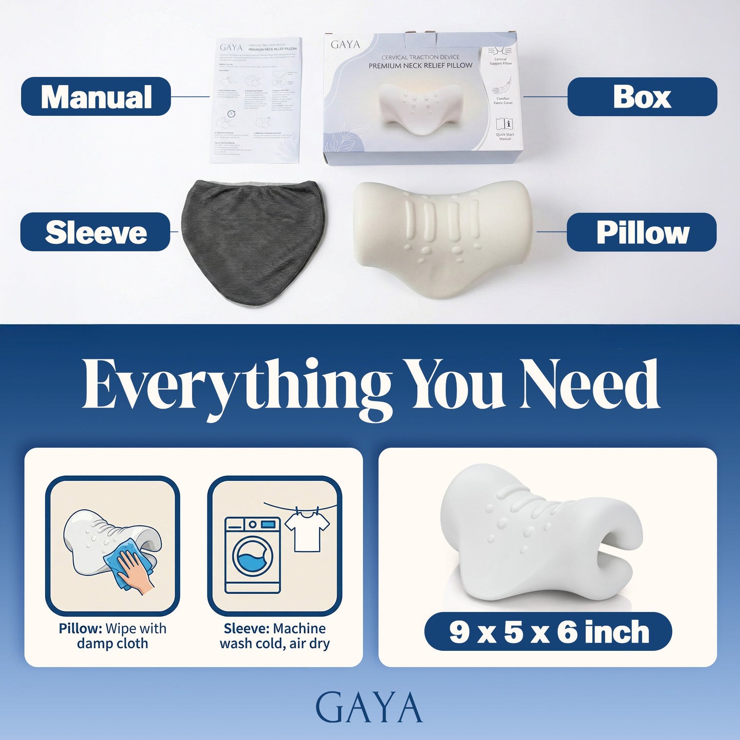 GAYA Cervical Traction Neck Stretcher with Removable Sleeve