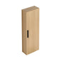 Tall Floating Bathroom Side Cabinet, Wall Mounted Single Door Storage - Light Oak