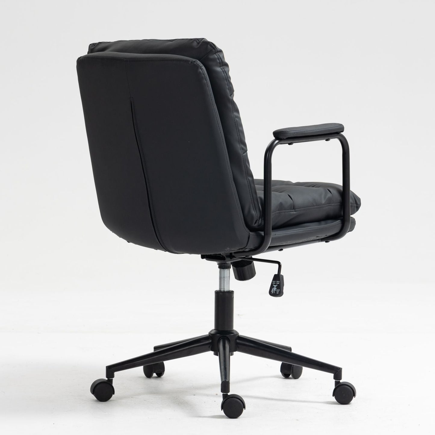 Office Chair, Mid Back Home Office Desk Task Chair With Wheels And Arms Ergonomic Computer Rolling Swivel Chair With Padded Armrest