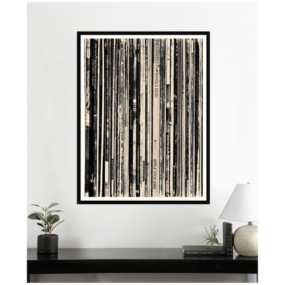 33 RPM Black and White by Robert Cadloff Framed Wall Art Print